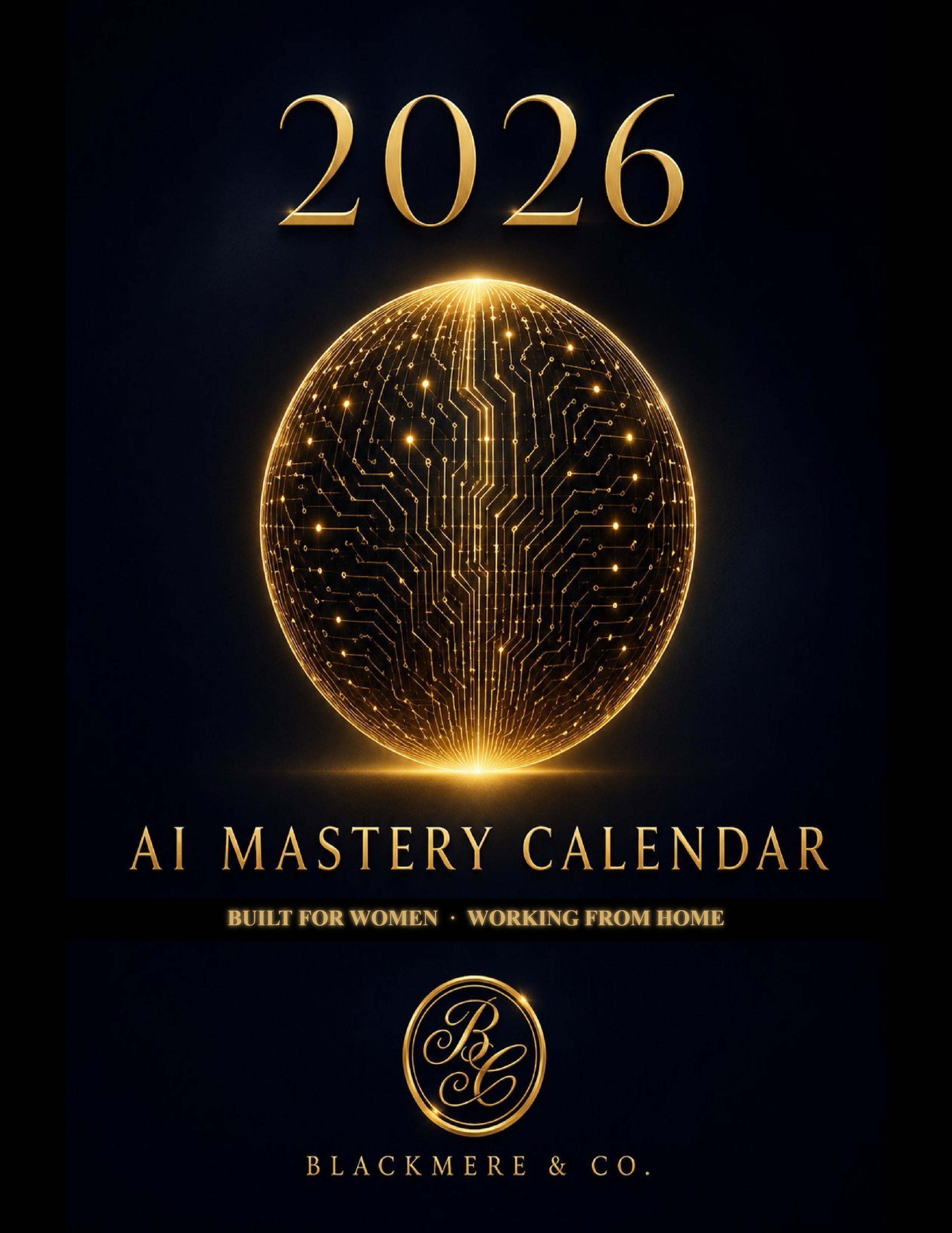 AI Mastery Calendar 2026 cover - built for women working from home